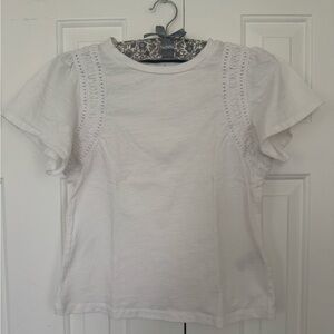 NWOT White Short-Sleeve Women's Top Size XS